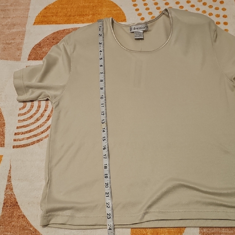 Dressbarn Champaine Scoop Neck Loose Fitted SS Top With Shoulder Pads Sz L NWT - Picture 10 of 10